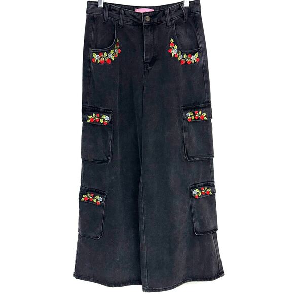 Dolls Kill x Strawberry Shortcake ‘Patched With Love’ Baggy Cargo Pants Size S - Picture 1 of 15